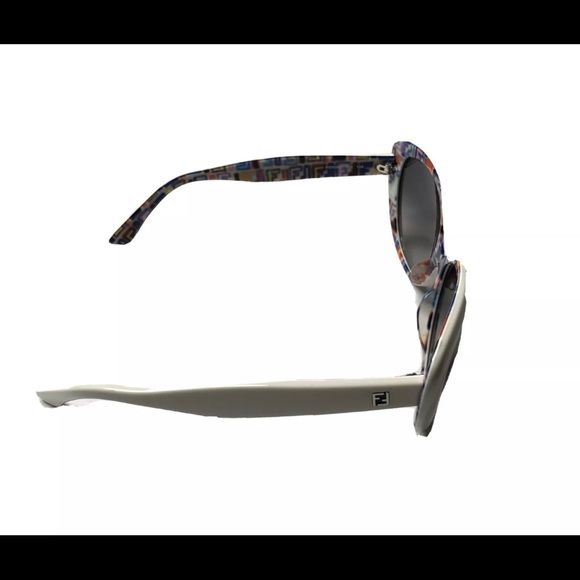 Fendi White Multicolor Logo Oversized Sunglasses - Picture 2 of 8